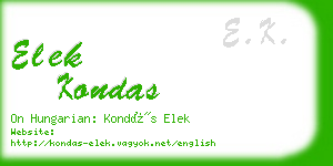 elek kondas business card